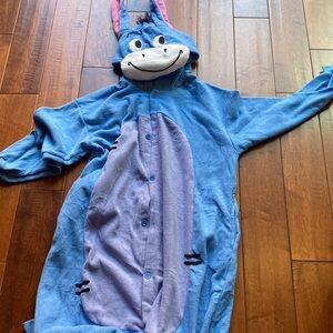 Unisex Eeyore Adult Onesie Pajamas,  One Piece Halloween, Sleepwear size S